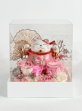 Maneki - Neko 招き猫 Flower Box, Pink (Happiness) - Flowers - Preserved Flowers & Fresh Flower Florist Gift Store