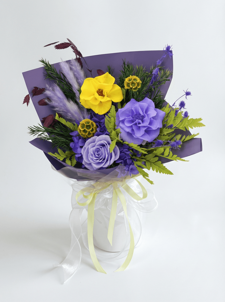 Viola Preserved Flower Bouquet - Flowers - Preserved Flowers & Fresh Flower Florist Gift Store