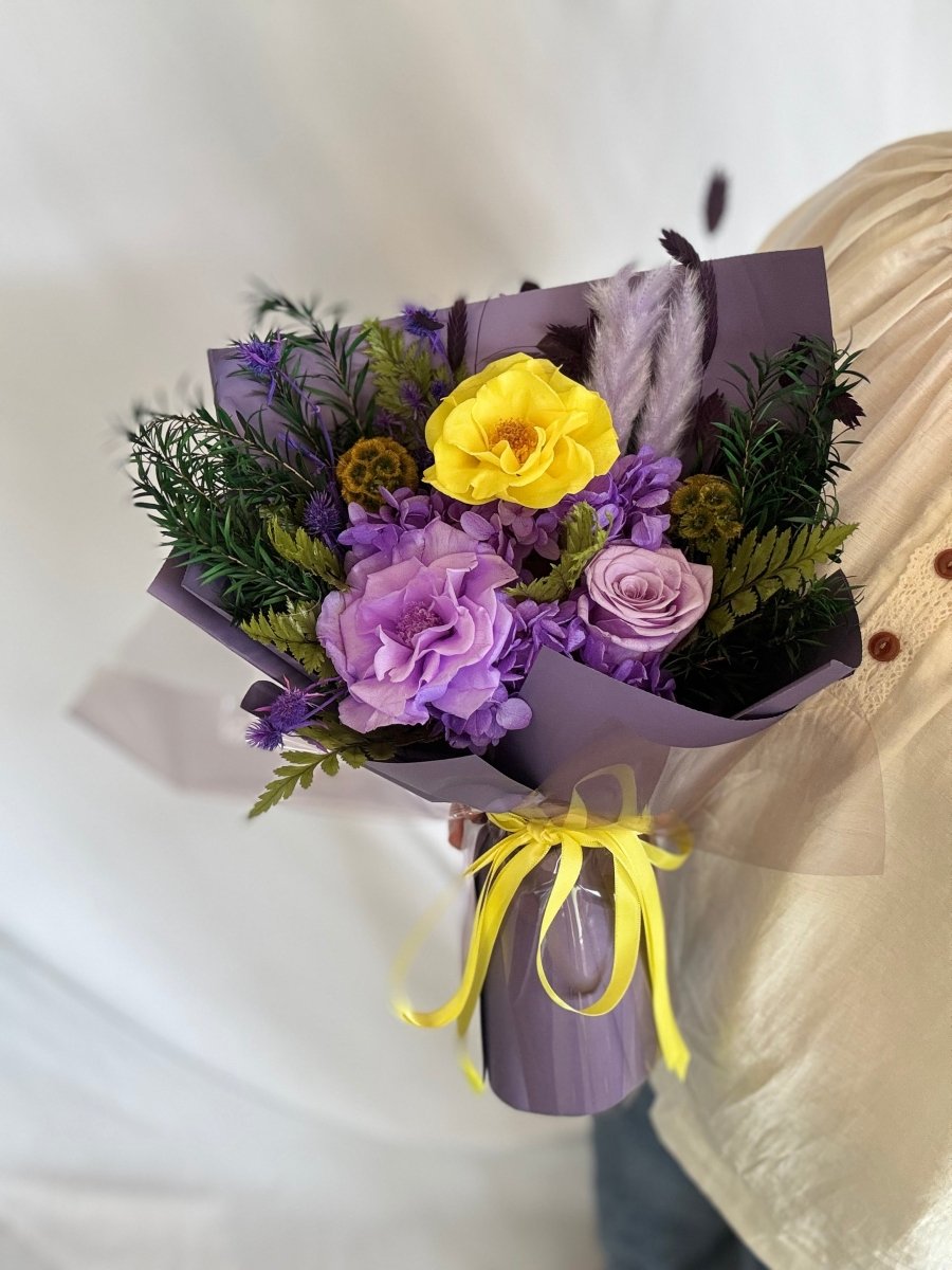 Viola Preserved Flower Bouquet - Flowers - Preserved Flowers & Fresh Flower Florist Gift Store