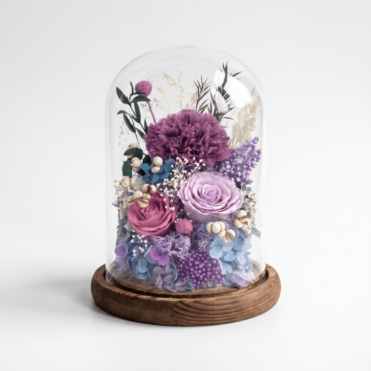 Carnation Bell Dome - Dark Purple - Flowers - Preserved Flowers & Fresh Flower Florist Gift Store