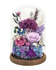 Carnation Bell Dome - Dark Purple (With Gift Box) - Flowers - Preserved Flowers & Fresh Flower Florist Gift Store