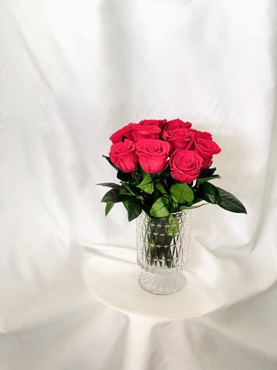 Everlasting Preserved Rose Arrangement - Flowers - 10 Roses - Preserved Flowers & Fresh Flower Florist Gift Store