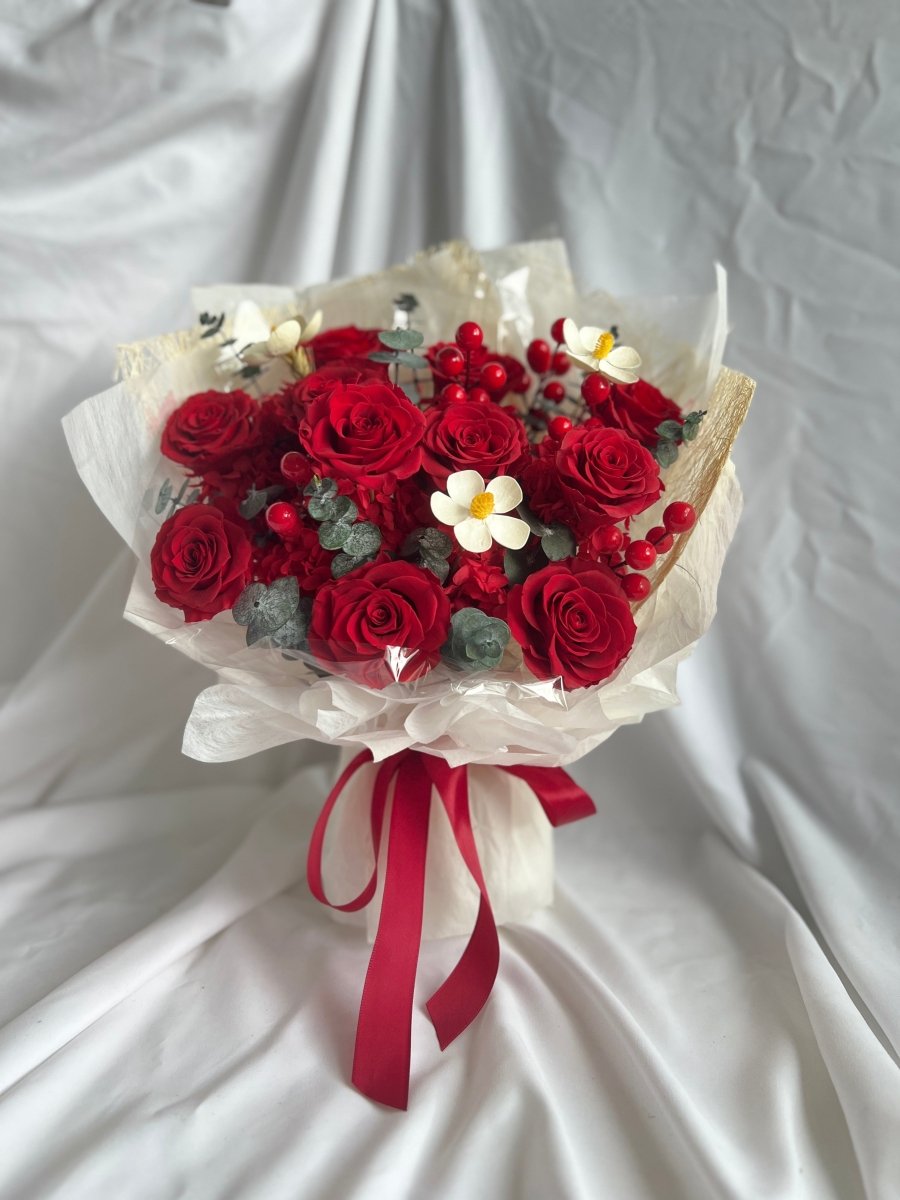 Pure Love - Red Rose - Flowers - Koi - Galaxy Rose - Preserved Flowers & Fresh Flower Florist Gift Store