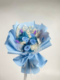 Ruri - Blue Roses & Hydrangea Preserved Flower Bouquet - Flowers - Preserved Flowers & Fresh Flower Florist Gift Store