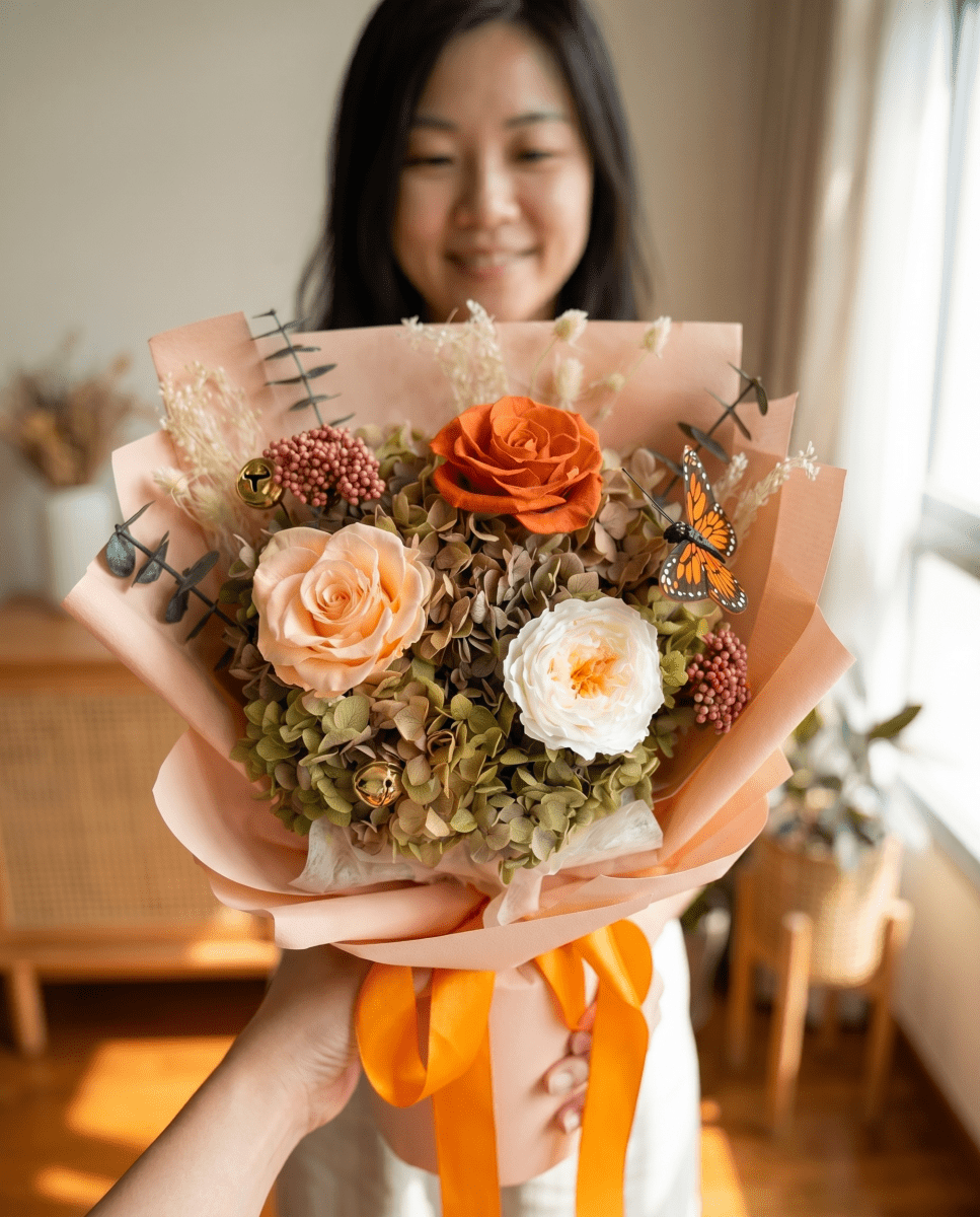 Yuna Preserved Flower Bouquet - Flowers - Blush - Preserved Flowers & Fresh Flower Florist Gift Store