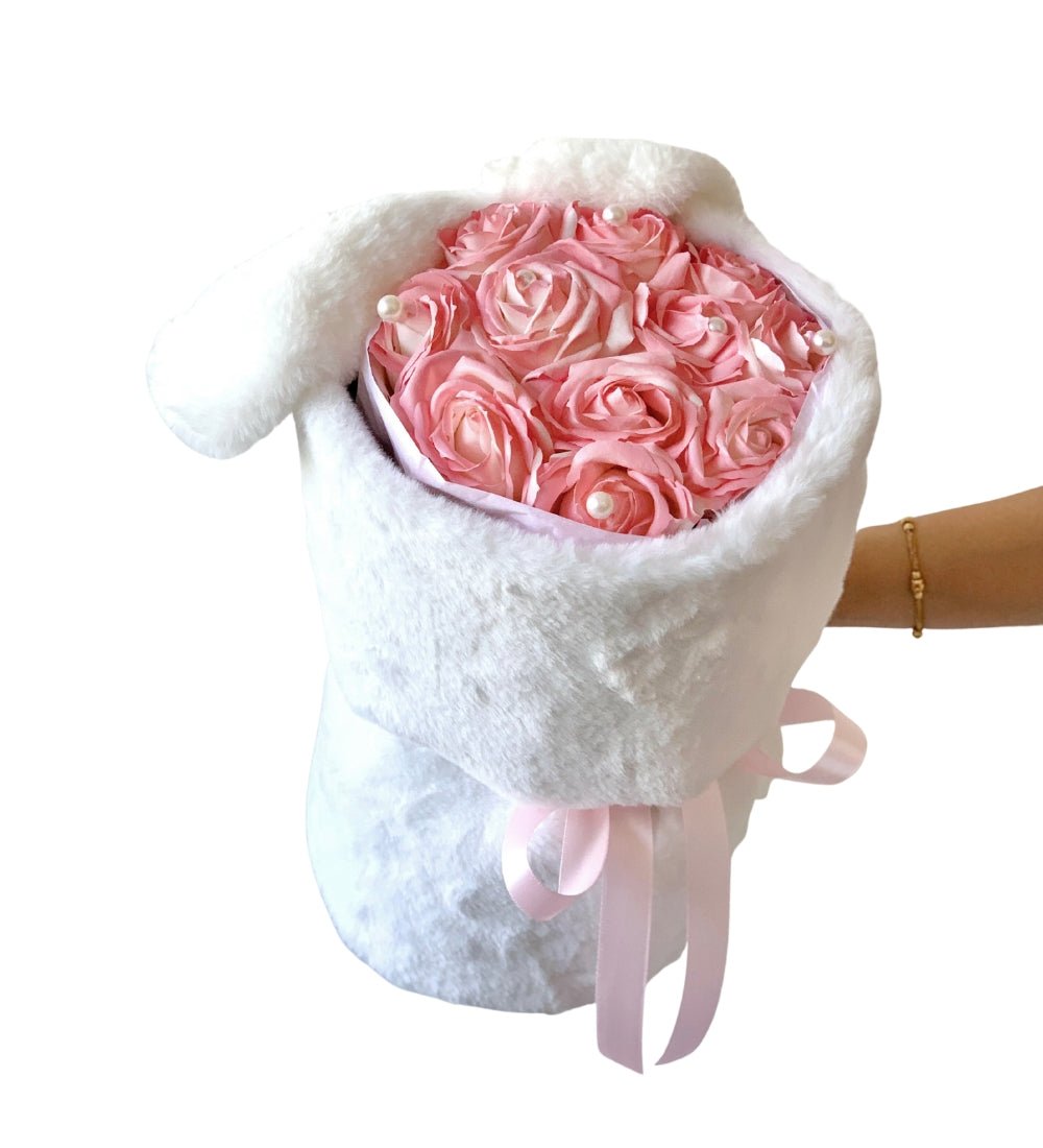 Bunny Hop - Soap Flower Bouquet - Pink / White - Flower - Preserved Flowers & Fresh Flower Florist Gift Store