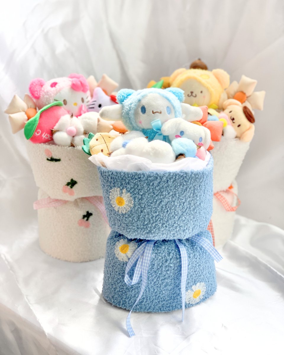 Fluffy Soft Toy Knit Bouquet - Sanrio Cinnamoroll - Flower - Preserved Flowers & Fresh Flower Florist Gift Store