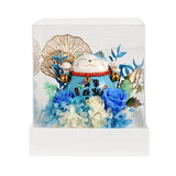 Maneki-Neko 招き猫 Flower Box, Blue (Career & Success) - Flower - Preserved Flowers & Fresh Flower Florist Gift Store