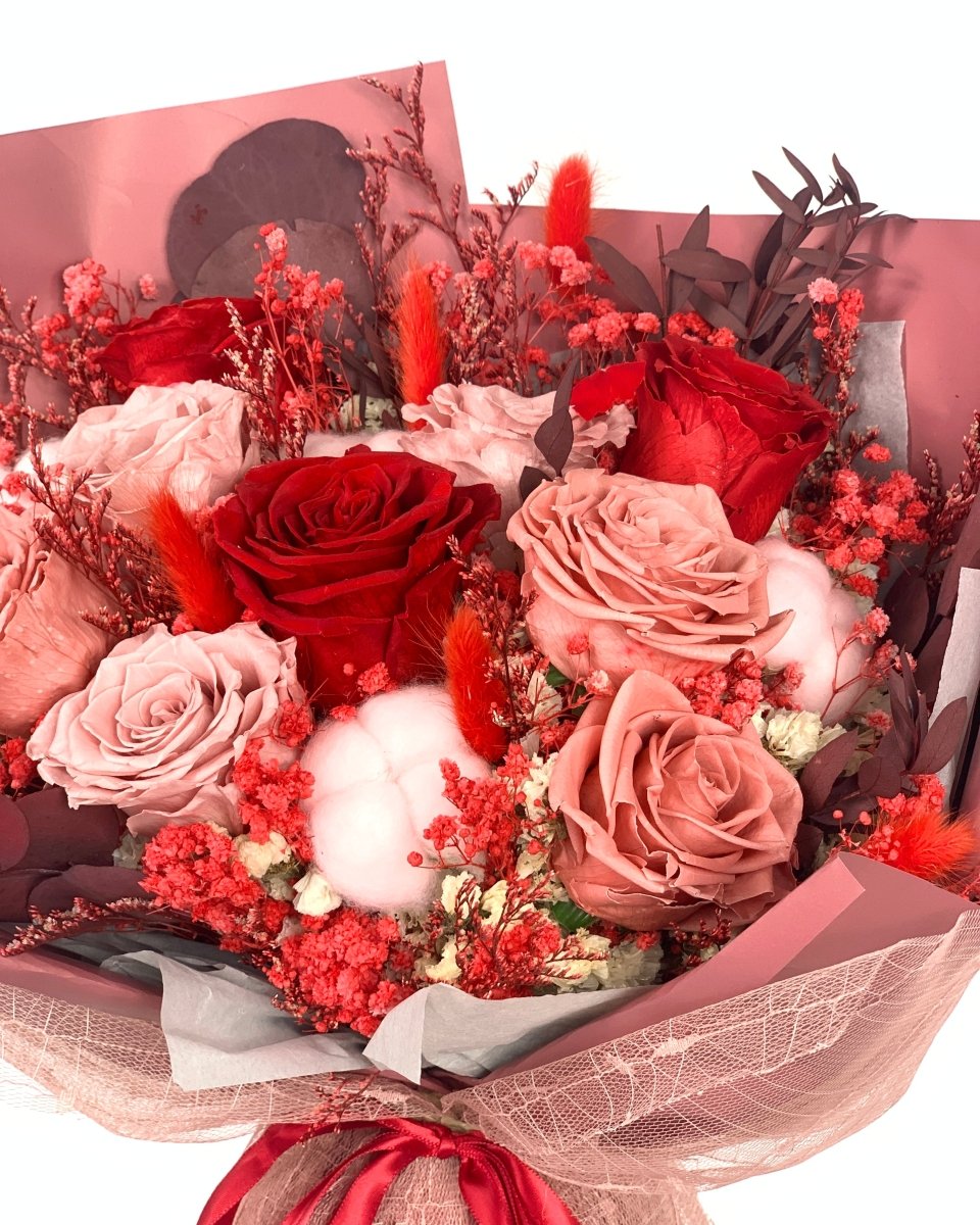 Ruby Burst - Preserved Flower Bouquet - Flowers - Standard - Preserved Flowers & Fresh Flower Florist Gift Store